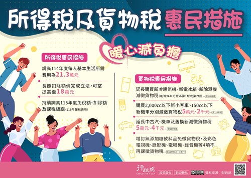 所得稅及貨物稅惠民措施廣告文宣